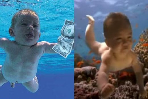 Nevermind capa anuncio bebe expo 98