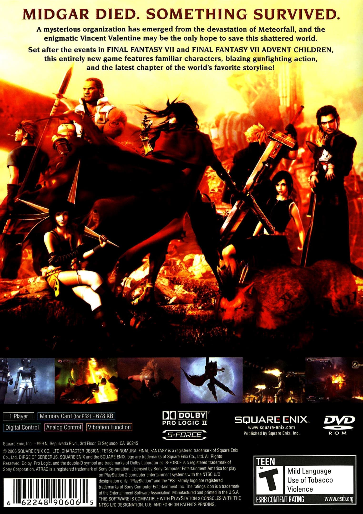 Imagem de Dirge of Cerberus: Final Fantasy VII fornecida por TheGamesDB.net