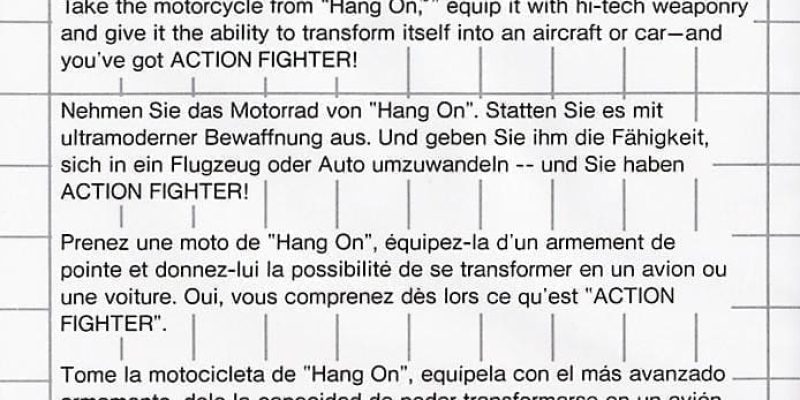 Incríveis aventuras de arcada na Sega Master System: Action Fighter (1986)