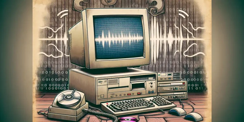 Onde é que podes encontrar online gravações de som de internet dial-up vintage?